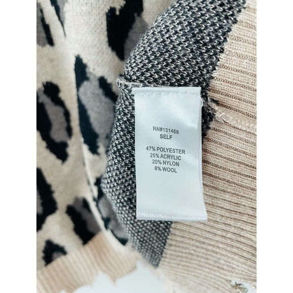 FATE 🌈 Distressed Leopard Print Sweater in Taupe & Black from Anthropologie - Picture 9 of 16